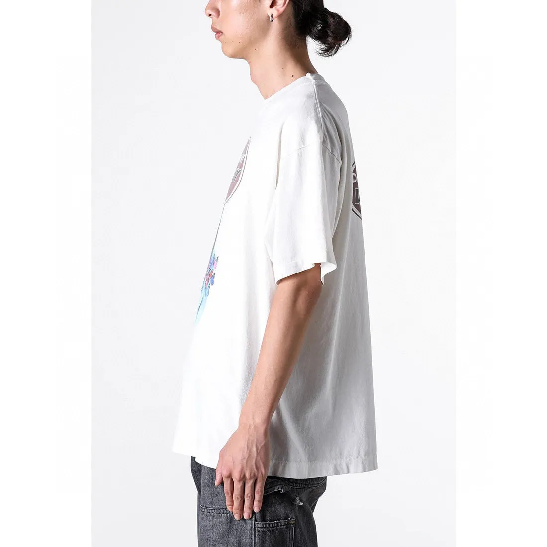 SAINT Mxxxxxx VANITY SS TEE/WHT Jesus Butterfly Print Short Sleeve Off-White S-XL Cylindrical No Side Seam Fabric 220g High Weight OE Yarn ⚠️Note: It is almost meaningless if it is not a cylindrical fabric Customized main mark/wash mark/little angel anti-counterfeiting label Original-level printing factory Top purchasing level